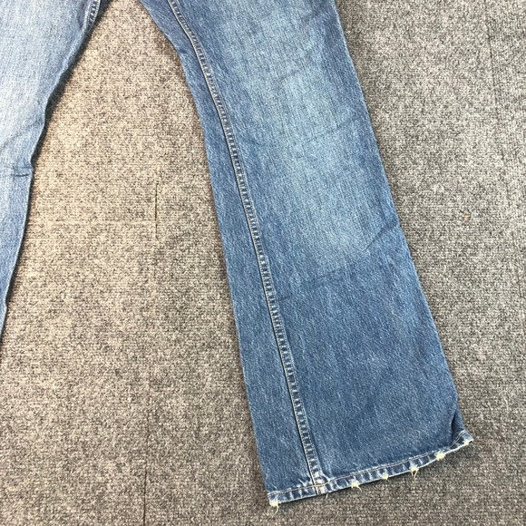 Old Navy Flare Jeans Mid Rise Blue Denim Distressed Bottoms Women Size 12 - Picture 2 of 10